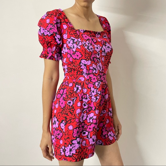Pink Printed Romper with String Back - Picture 8 of 9
